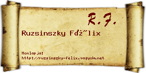 Ruzsinszky Félix névjegykártya